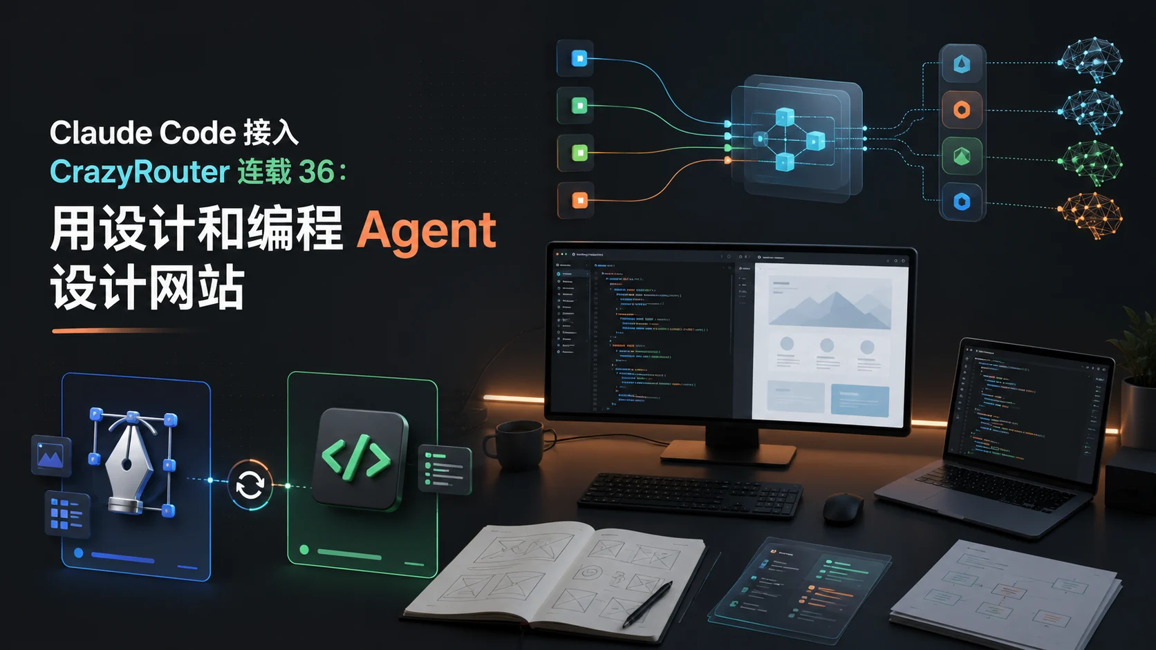 36｜Claude Code 接入 Crazyrouter 连载 36：用设计和编程 Agent 设计网站