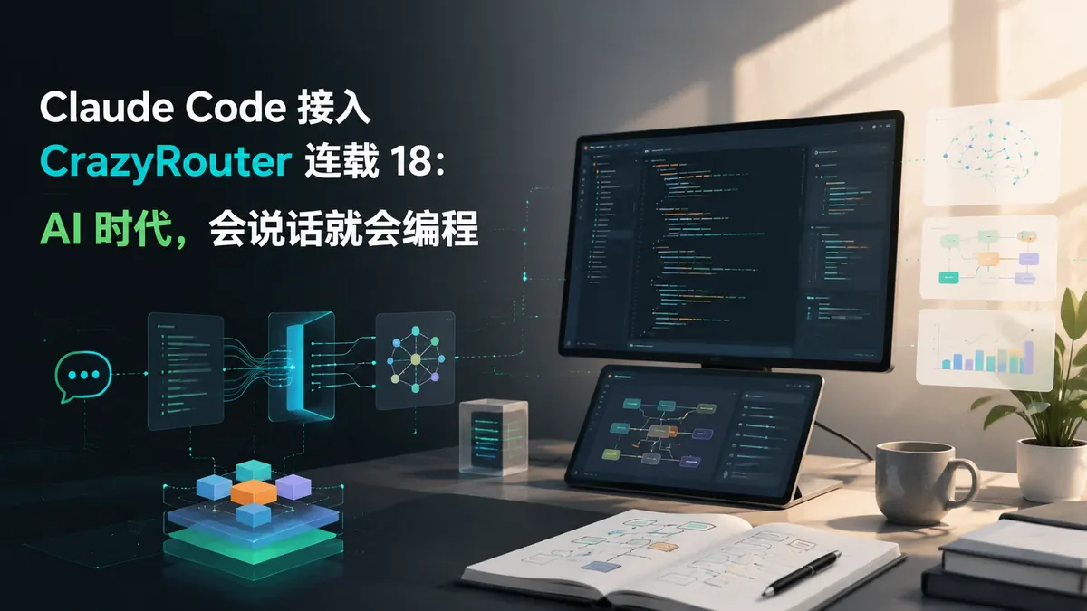 18｜Claude Code 接入 Crazyrouter 连载 18：AI 时代，会说话就会编程