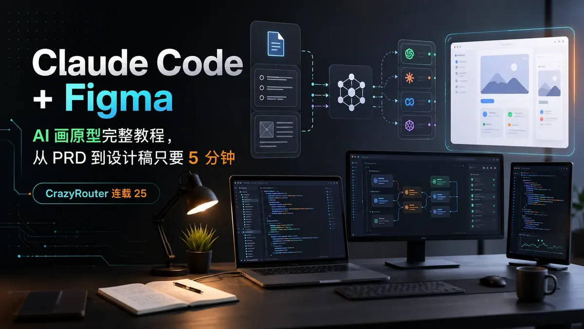 25｜Claude Code + Figma：AI 画原型完整教程，从 PRD 到设计稿只要 5 分钟：Crazyrouter 连载 25