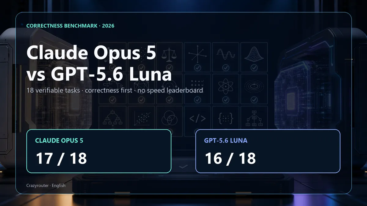 Claude Opus 5 vs GPT-5.6 Luna: 18 Verifiable Tasks, No Speed Leaderboard