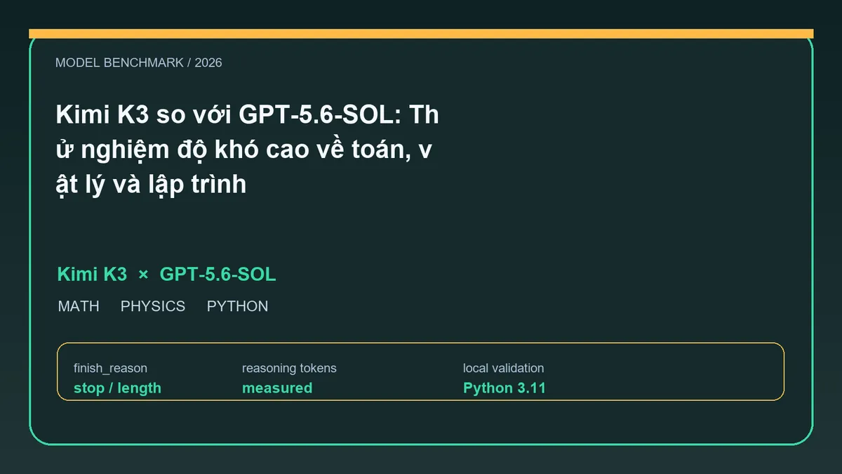 Kimi K3 so với GPT-5.6-SOL: Thử nghiệm độ khó cao về toán, vật lý và lập trình