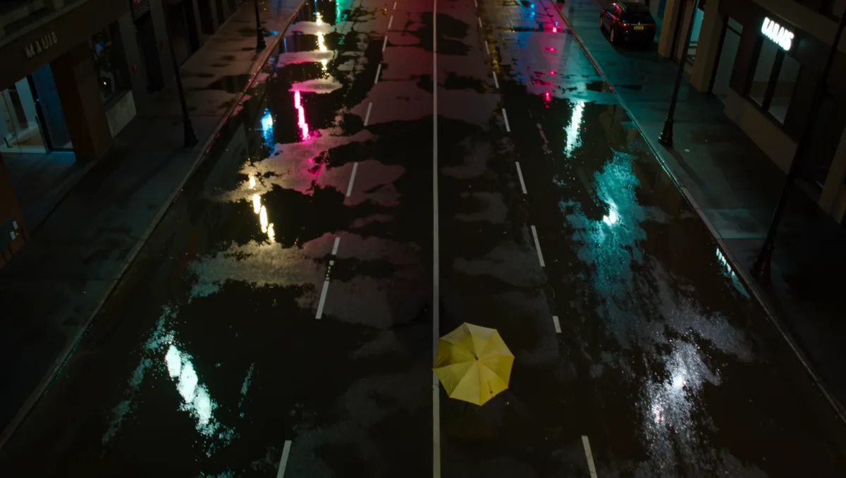 Night street, aerial