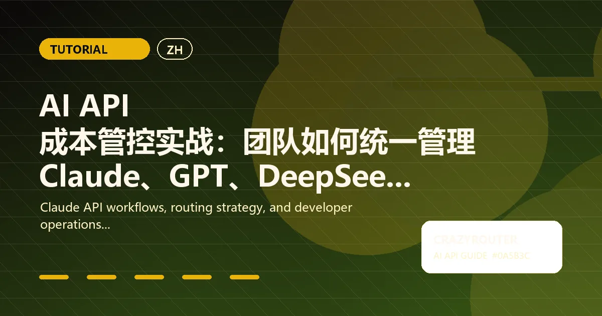 AI API 成本管控实战：团队如何统一管理 Claude、GPT、DeepSeek 的消费