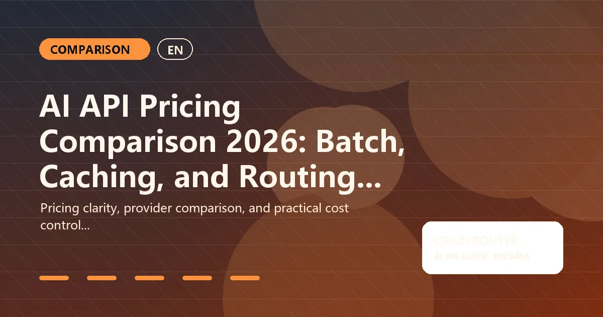 AI API Pricing Comparison 2026: Batch, Caching, and Routing Cost Guide