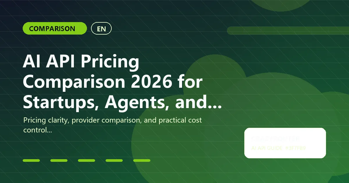 AI API Pricing Comparison 2026 for Startups, Agents, and SaaS