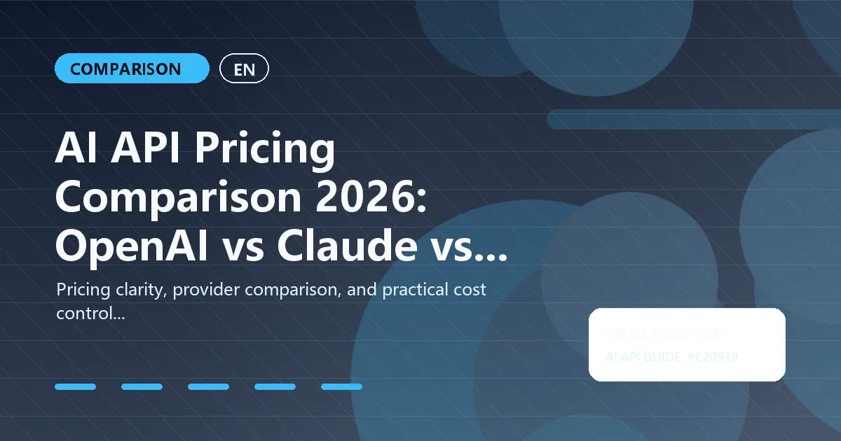 AI API Pricing Comparison 2026: OpenAI vs Claude vs Gemini vs Crazyrouter