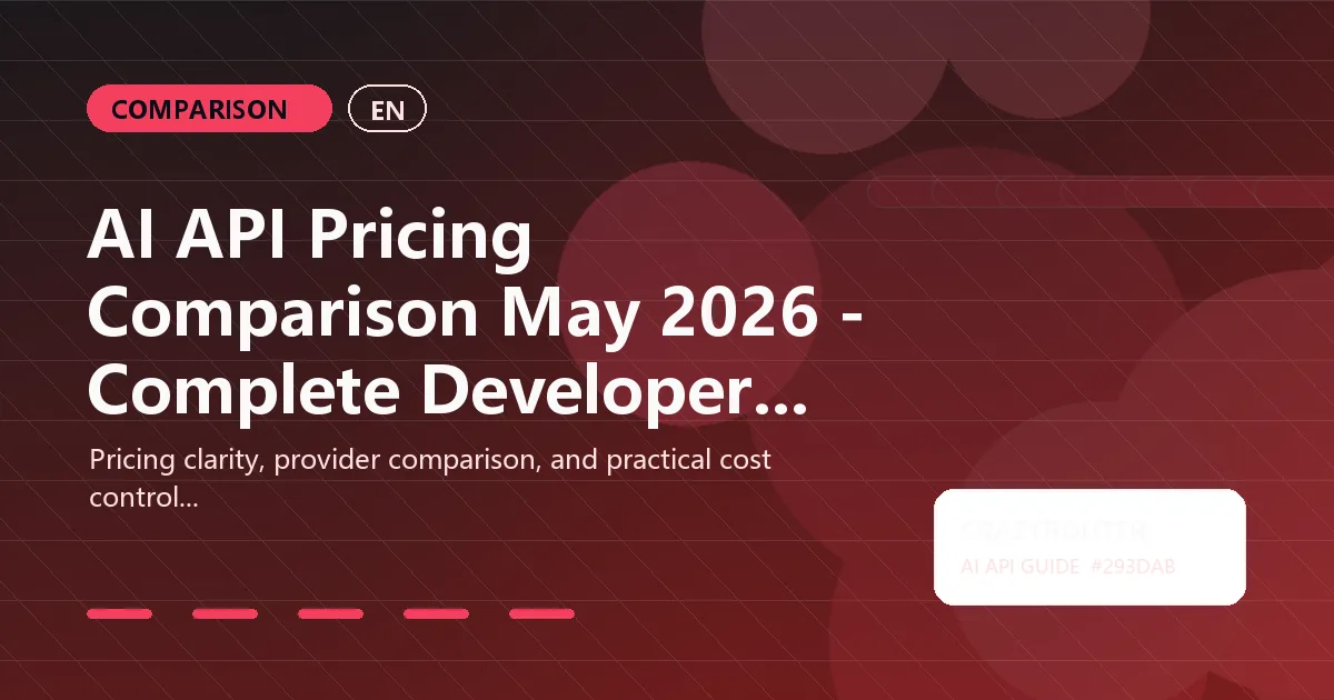 AI API Pricing Comparison May 2026 - Complete Developer Guide