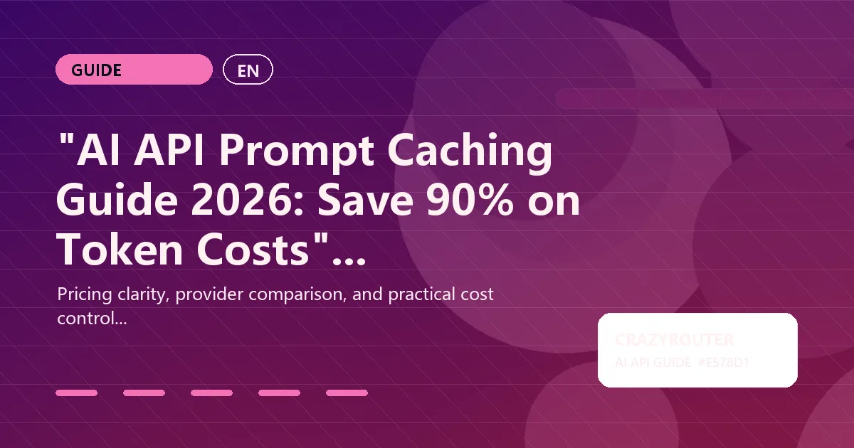 "AI API Prompt Caching Guide 2026: Save 90% on Token Costs"