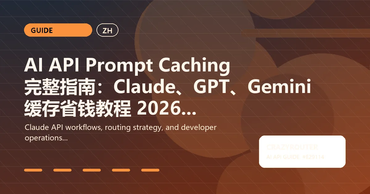 AI API Prompt Caching 完整指南：Claude、GPT、Gemini 缓存省钱教程 2026