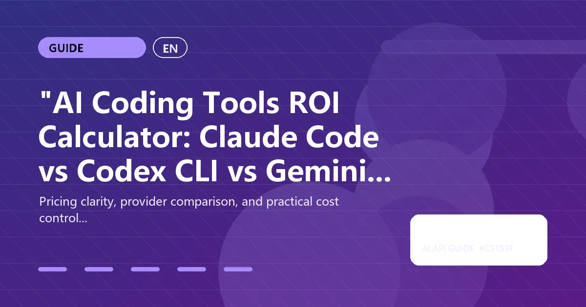 "AI Coding Tools ROI Calculator: Claude Code vs Codex CLI vs Gemini CLI Cost Analysis 2026"