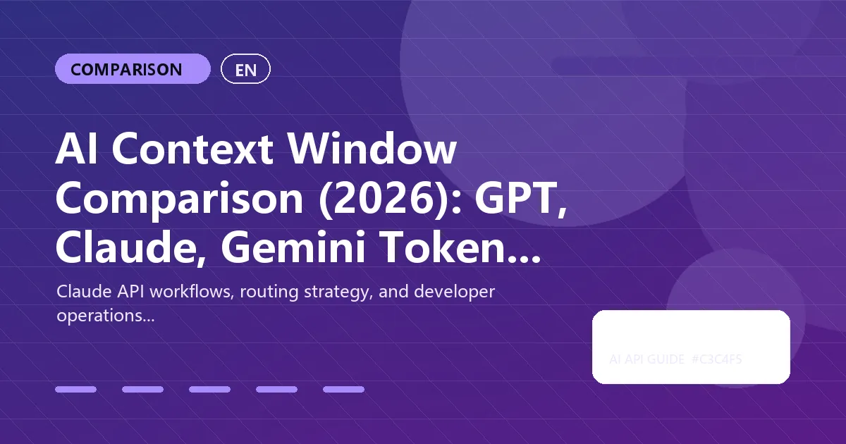 AI Context Window Comparison (2026): GPT, Claude, Gemini Token Limits by Model