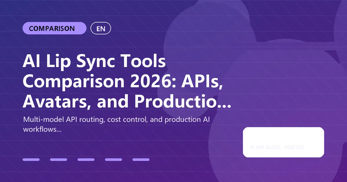 AI Lip Sync Tools Comparison 2026: APIs, Avatars, and Production Workflows