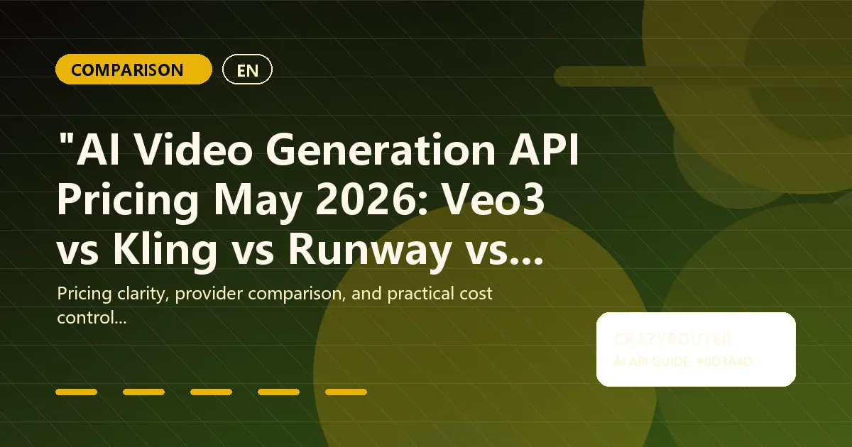 "AI Video Generation API Pricing May 2026: Veo3 vs Kling vs Runway vs Sora"