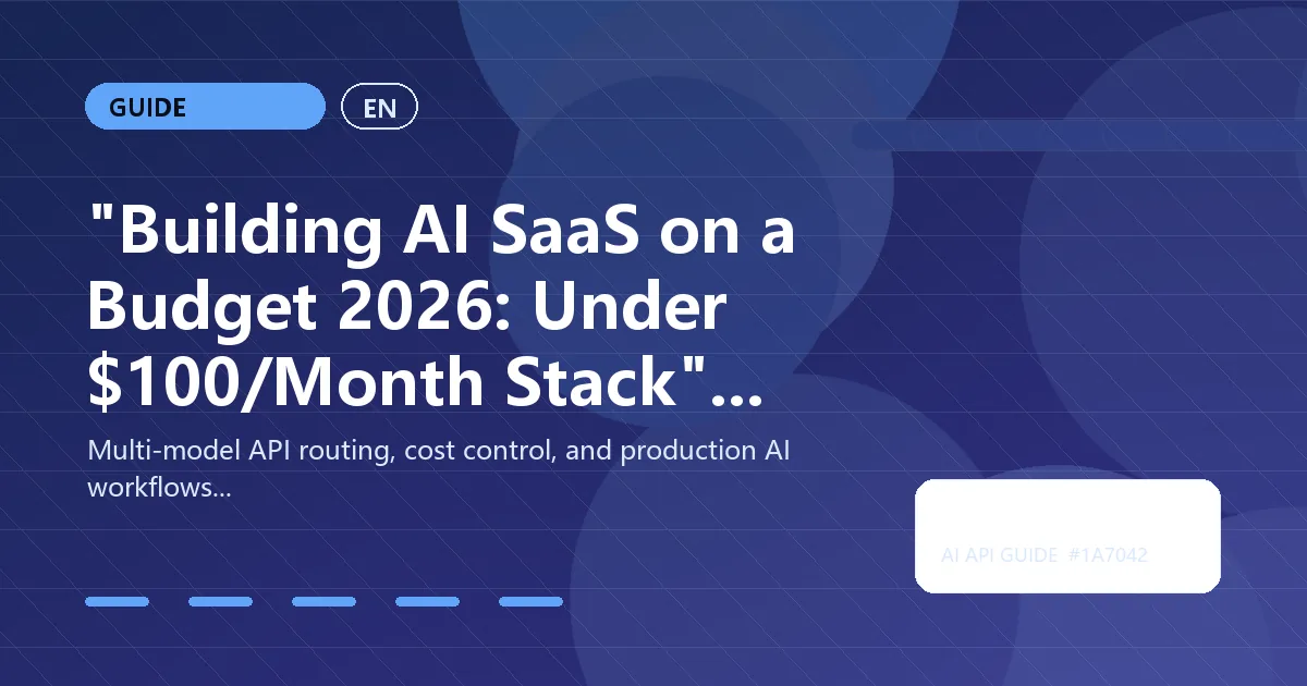 "Building AI SaaS on a Budget 2026: Under $100/Month Stack"
