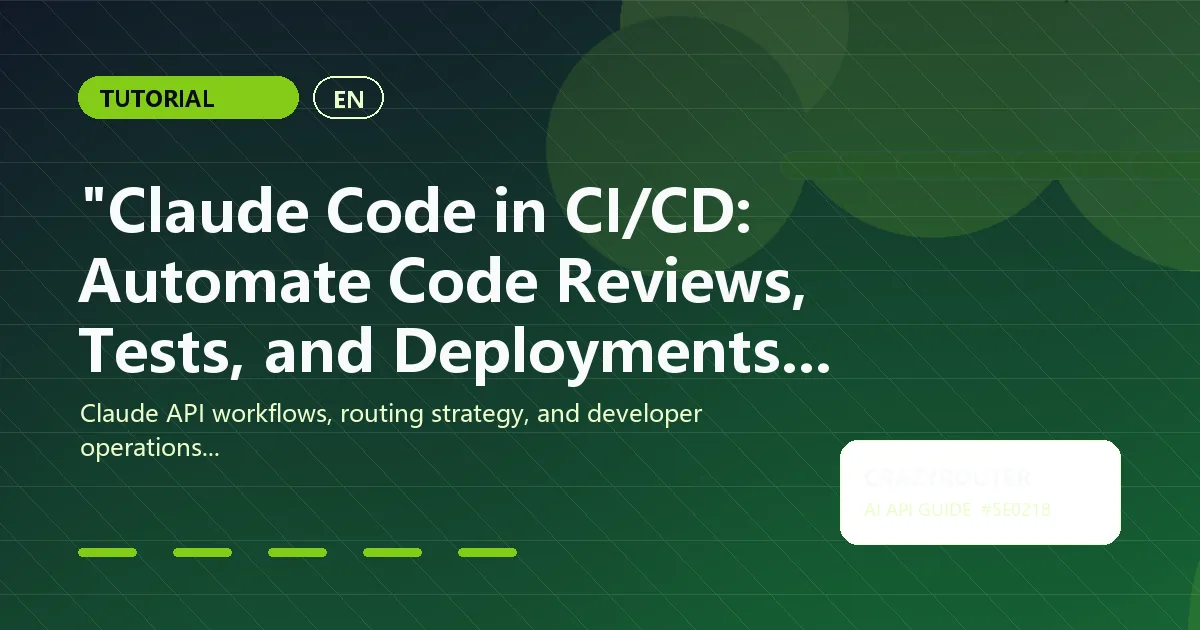 "Claude Code in CI/CD: Automate Code Reviews, Tests, and Deployments in 2026"