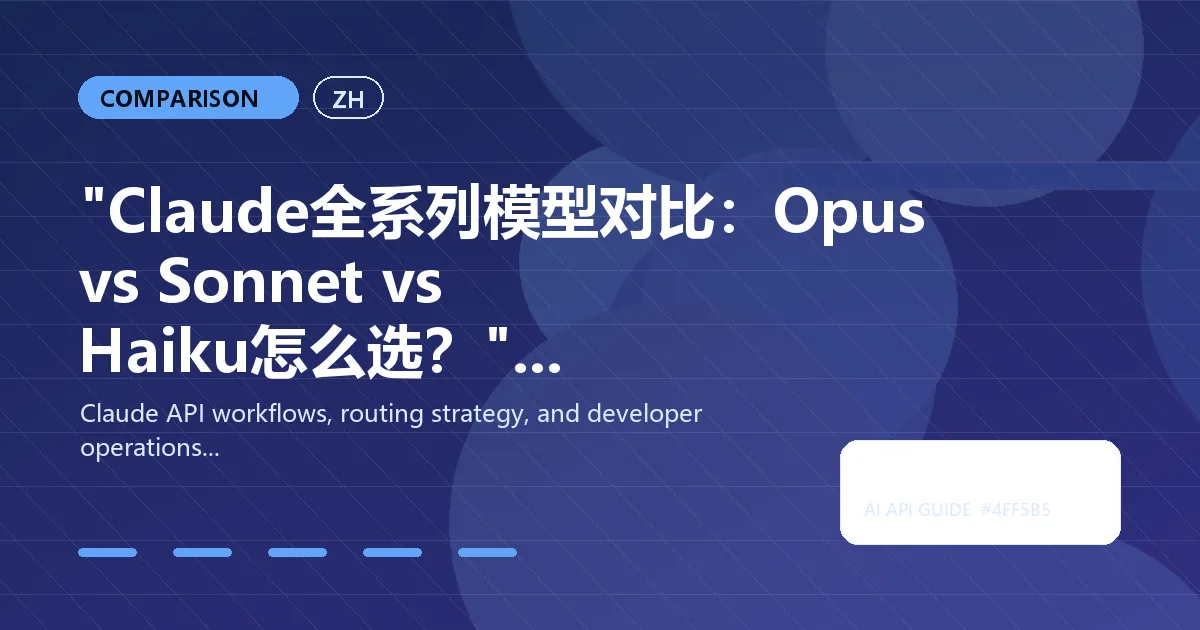 "Claude全系列模型对比：Opus vs Sonnet vs Haiku怎么选？"