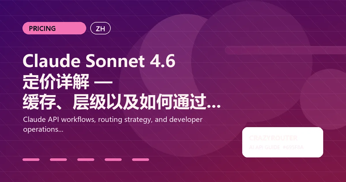 Claude Sonnet 4.6 定价详解 — 缓存、层级以及如何通过 Crazyrouter 节省 45%