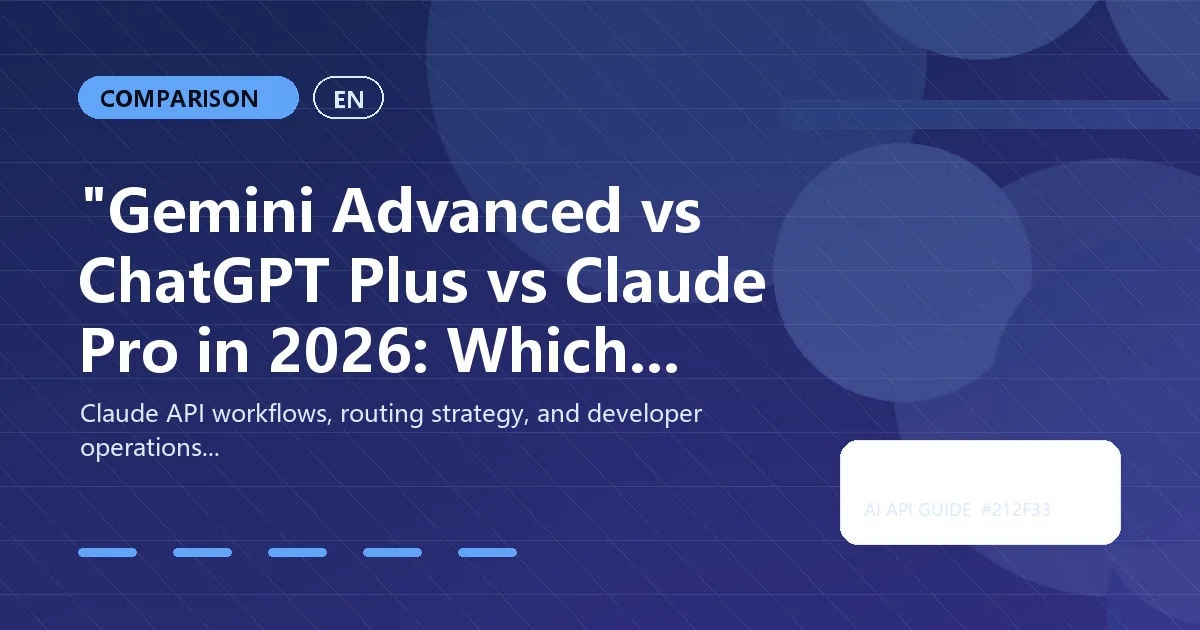 "Gemini Advanced vs ChatGPT Plus vs Claude Pro in 2026: Which Subscription Is Worth It?"