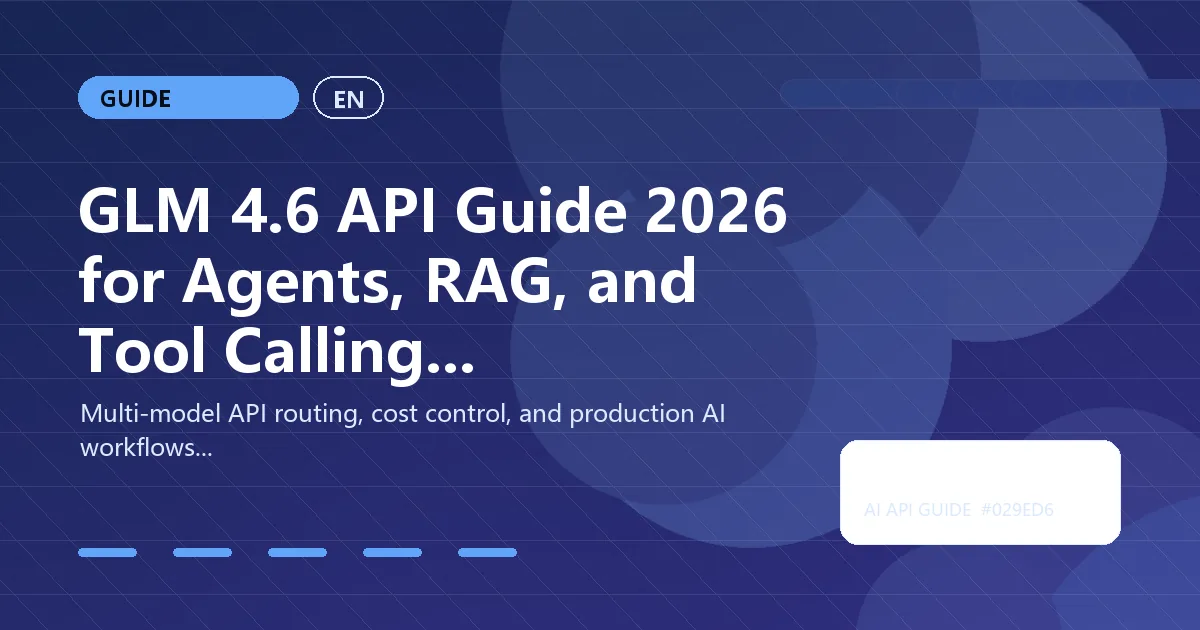 GLM 4.6 API Guide 2026 for Agents, RAG, and Tool Calling