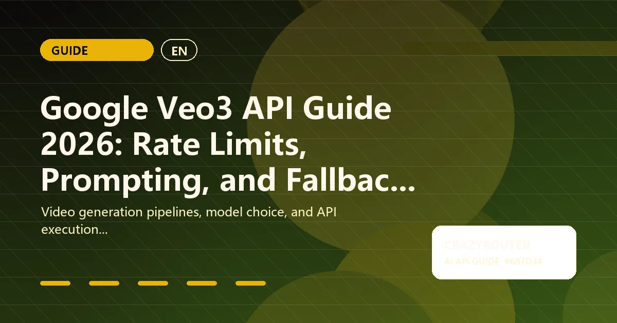 Google Veo3 API Guide 2026: Rate Limits, Prompting, and Fallbacks