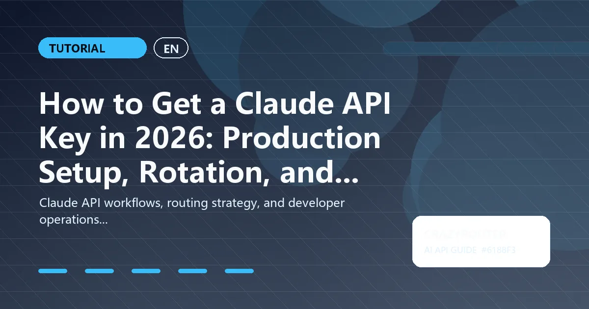How to Get a Claude API Key in 2026: Production Setup, Rotation, and Team Access