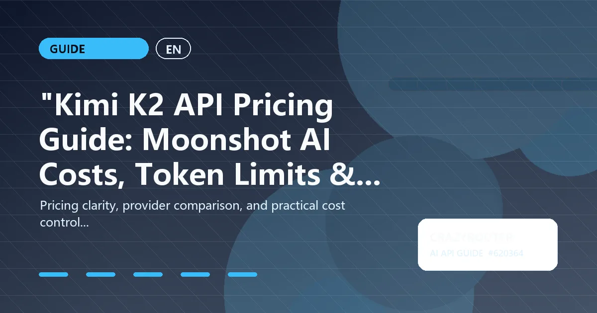 "Kimi K2 API Pricing Guide: Moonshot AI Costs, Token Limits & Budget Optimization 2026"