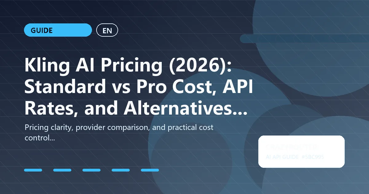 Kling AI Pricing (2026): Standard vs Pro Cost, API Rates, and Alternatives