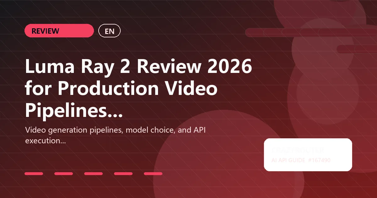 Luma Ray 2 Review 2026 for Production Video Pipelines