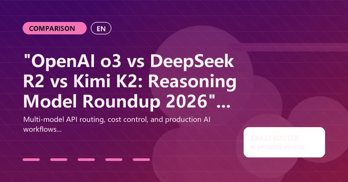 "OpenAI o3 vs DeepSeek R2 vs Kimi K2: Reasoning Model Roundup 2026"