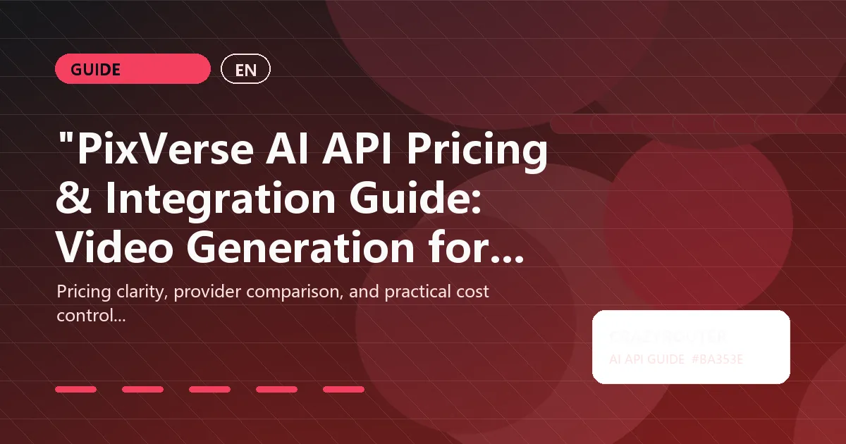 "PixVerse AI API Pricing & Integration Guide: Video Generation for Marketing Teams 2026"