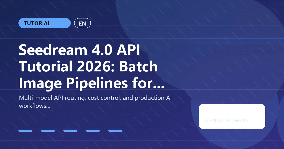 Seedream 4.0 API Tutorial 2026: Batch Image Pipelines for Marketing and Product Teams