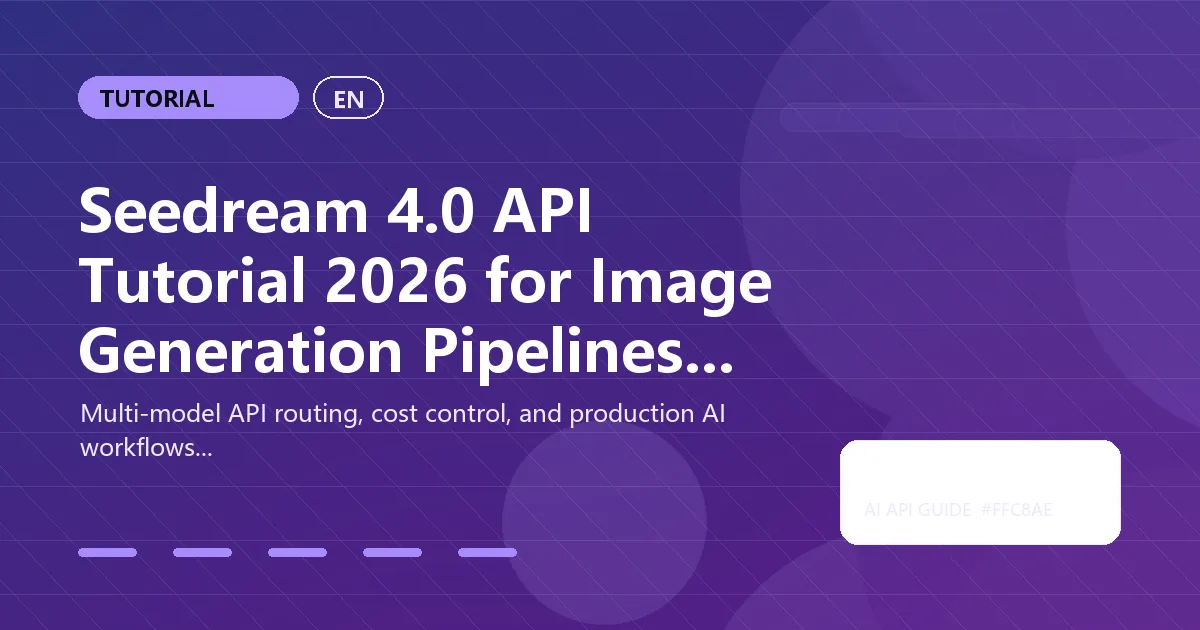 Seedream 4.0 API Tutorial 2026 for Image Generation Pipelines