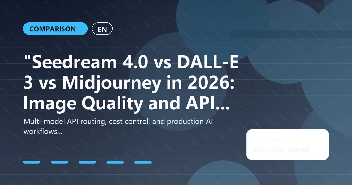 "Seedream 4.0 vs DALL-E 3 vs Midjourney in 2026: Image Quality and API Workflow Benchmark"