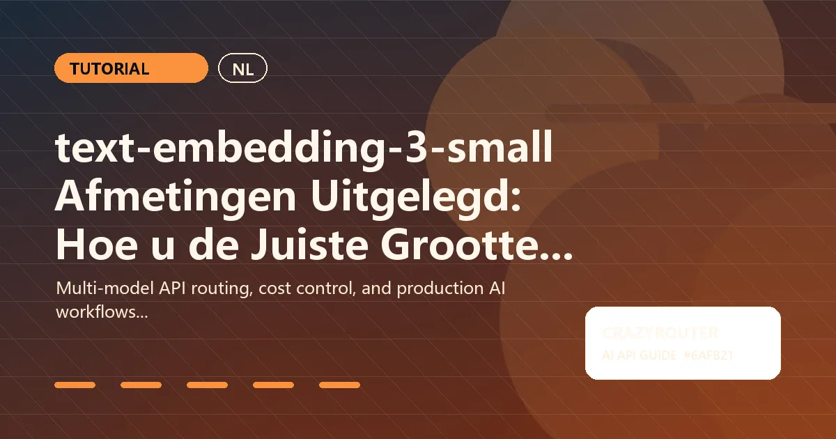 text-embedding-3-small Afmetingen Uitgelegd: Hoe u de Juiste Grootte voor Kwaliteit en Kosten Kiest