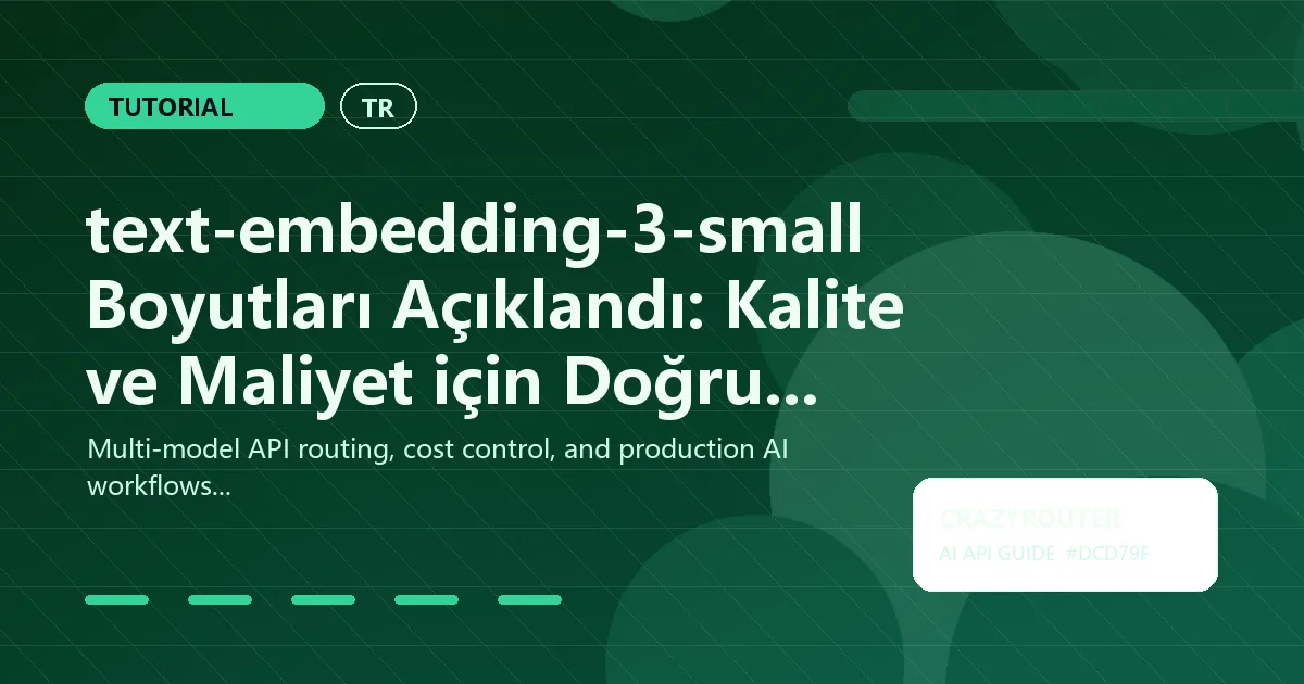 text-embedding-3-small Boyutları Açıklandı: Kalite ve Maliyet için Doğru Boyutu Seçme