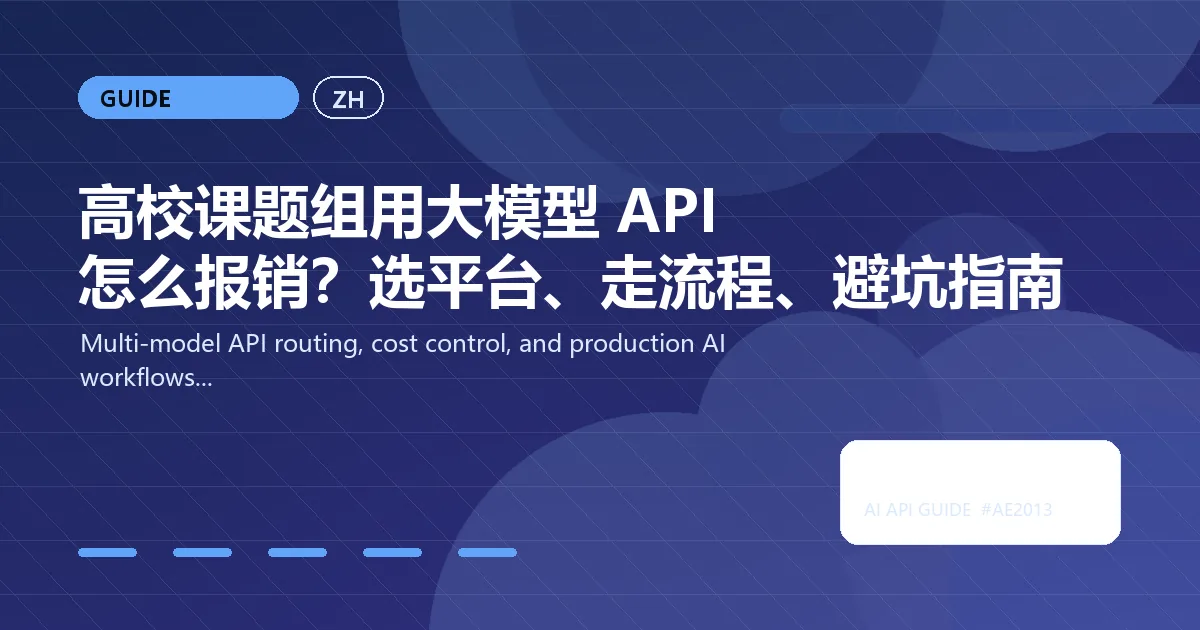 高校课题组用大模型 API 怎么报销？选平台、走流程、避坑指南