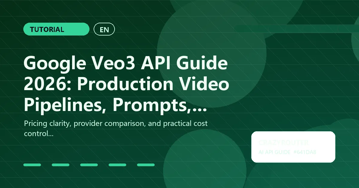 Google Veo3 API Guide 2026: Production Video Pipelines, Prompts, Pricing, and Fallbacks