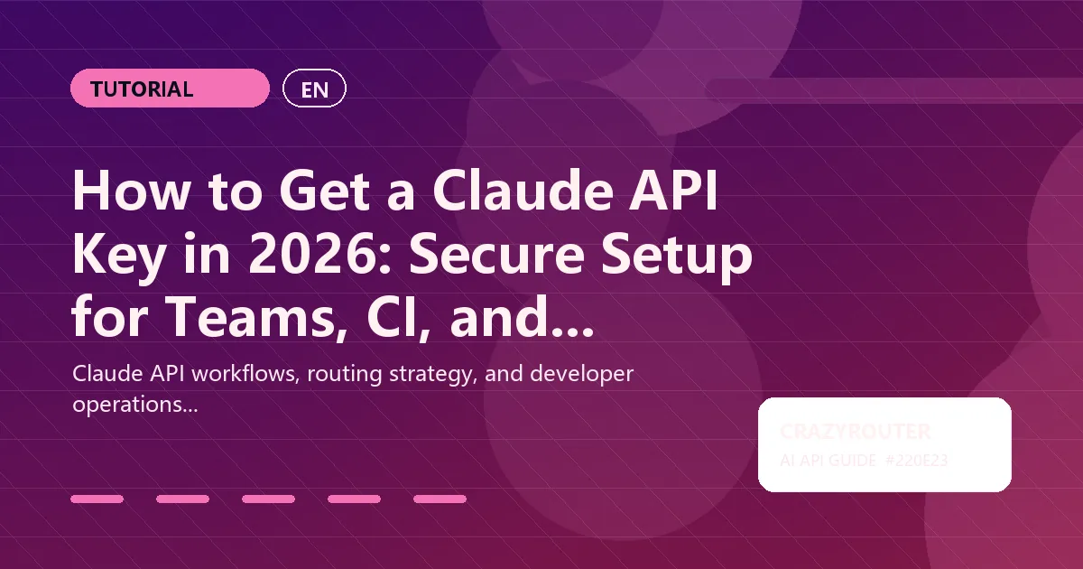 How to Get a Claude API Key in 2026: Secure Setup for Teams, CI, and Alternatives